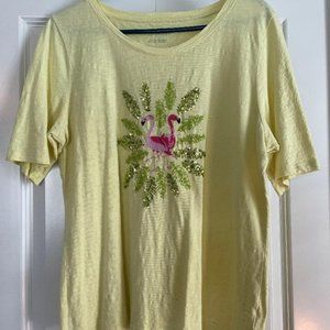 Talbots Flamingo Tee Large